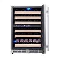 KingsBottle 50 Bottle Dual Zone Wine Cooler, Black N25