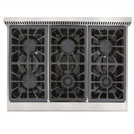 KUCHT KRG3618U/LP Pro-Style 36 inch Stainless Steel Propane Gas Fuel Sealed Burner Range - Convection &amp; Infra-red... N5