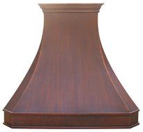 Copper Best H3 482139SD Copper Oven Hood with Internal Motor Large Size 48 inches in Antique Copper Finish