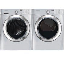 Frigidaire Silver Front Load Laundry Pair with FFFS5115PA 27" Washer and FFSE5115PA 27" Electric Dryer in Silver