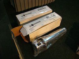 Lot of 2 NEW Grainger Brass Grid Drain 22 Gage Tailpieces CHROME 6BP68 N3