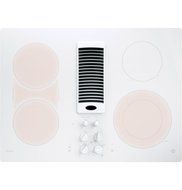 GE Profile 30" White Electric Cooktop With Downdraft N6
