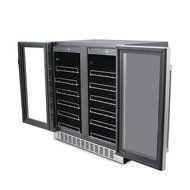Thorkitchen JC-116A2EQ 36 Bottle 24" Built-in &amp; Free Standing Dual Zone Wine Cooler, Stainless Steel N6