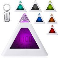 7 LED Color Changing Pyramid Digital LCD Alarm Clock Thermometer C/F Desktop Table Clocks Despertador Weather... N3