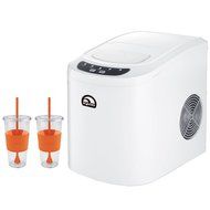 Igloo Compact Ice Maker (ICE102C-White) with 2x Copco Eco First Tumbler 24 Ounce Togo Cup Mug - Orange N2