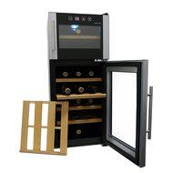 HOMEIMAGE Thermo Electric DUAL ZONE wine cooler 21 bottles with wooden rack ~ HI-21CD N2