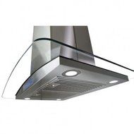 AKDY AIR68CS330B 30" Island Mount Ducted Range Hood with 870 CFM Motor 3 Speed Fan Levels Touch Control Panel...