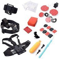YFY 22-In-1 Basic Outdoor Sports Accessories Kit for GoPro Hero Cameras,SJ Cam, Xiaomi Yi,Sport Acion Camera N3