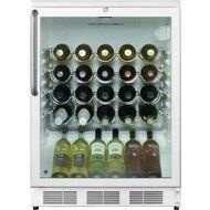 Summit SWC6GWLTB: Commercially approved counter height wine cellar with glass door, white cabinet, lock and towel... N3