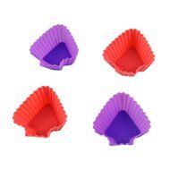 TANGCHU 24-pack Reusable Silicone Muffin Baking Cups Cupcake Liners Baking Molds Triangle Shape N24