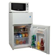 Energy Star White Refrigerator and Microwave Combo