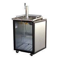 Draft Beer Kegerator Dispenser in Black with Glass Rinser