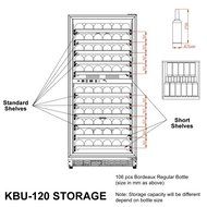 KingsBottle 50 Bottle Dual Zone Wine Cooler, Black N29