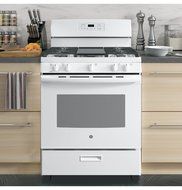 GE JGBS66DEKWW 30" Gas Freestanding Range with 5 Burners, Sealed Burner, 5.0 Cu. Ft. Primary Oven Capacity, Griddle... N3