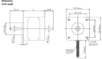 RioRand 1.8 &deg;39mm-Hybrid-Stepper-Motor-NEMA16(JK39HY20-0404) N4