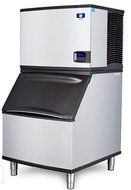 Manitowoc IY-0594N_B-400 510 Lb Remote Cooled Half Cube Ice Machine w/ Storage Bin