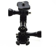 ProGear Black Tripod Adapter With Mounts And 3 Way Pivot Arm Bundle For GoPro Hero 4/3+/3/2/1 Converts 1/4 inch N4