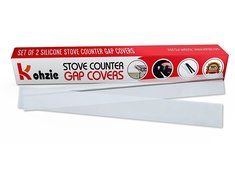 Kohzie Silicone Stove Counter Gap Cover WHITE, Stove Gap, Gap cap for stoves (Set of 2) N5