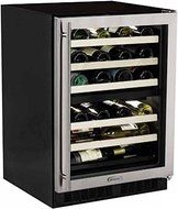 Marvel ML24WDG2RB High Efficiency Dual Zone Wine Cellar, 24", Black