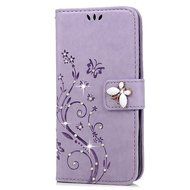 S7 Case,Samsung Galaxy S7 Case - Mavis's Diary 3D Handmade Wallet Bling Crystal Diamonds Butterfly Embossed Flowers... N14