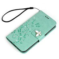 S7 Case,Samsung Galaxy S7 Case - Mavis's Diary 3D Handmade Wallet Bling Crystal Diamonds Butterfly Embossed Flowers... N22