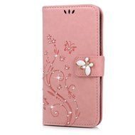 S7 Case,Samsung Galaxy S7 Case - Mavis's Diary 3D Handmade Wallet Bling Crystal Diamonds Butterfly Embossed Flowers... N23