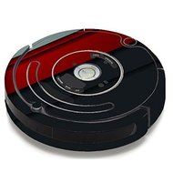 Skin Decal Vinyl Wrap For IRobot Roomba 650 655 Vacuum / Modern Patterns Red