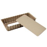 LOHOME&reg; 4.5 x 2.5 Inch Rectangular Tart/Quiche Pan Mini Cupcakes Torte Souffle Cheesecake Egg Tart Makers Cake... N3