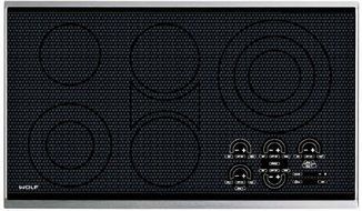 Wolf CT36ES 36&quot; Black Smoothtop Electric Cooktop 5 Elements