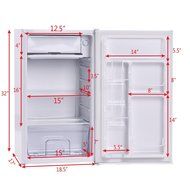 Giantex 3.2 Cu. Ft. Compact Single Reversible Door Mini Refrigerator and Freezer Office N4