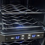 AKDY 12 Bottles Dual Zone Black Finish Reversible Doors Push Button Electric Wine Cooler Cellar N2