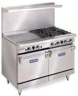 Imperial Commercial Restaurant Range 48&quot; With 4 Burners 24&quot; Raised Griddle 2 Ovens Propane Ir-4-Rg24