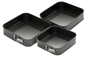 0.4mm Set Of 3 Spring Form Non-stick Square Cake Tins N4
