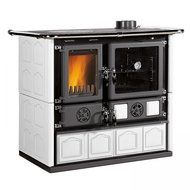 Wood Burning Cook Stove La Nordica "Rosa Maiolica White", w/ Wood Burning Baking Oven