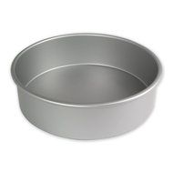 PME RND124 Round Seamless Professional Aluminum Baking Pan, 12&quot; x 4&quot;, Silver