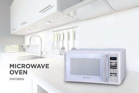 Emerson MW1188W, 1.1 CU. FT. 1000 Watt, Touch Control, White Microwave Oven