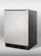 Summit FF7LBLSSHHADA: ADA compliant commercial all-refrigerator for freestanding use, with black cabinet, stainless...