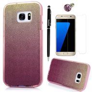 Badalink Galaxy S7 Edge Case 3 in 1 Shockproof Drop Protection Soft TPU Protective Inner Bumper + PC Frame with... N44