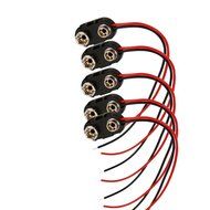 Vamery 5pcs Snap on 9v 9volt I-fonts Battery Clip Connector Hard Shell Buckle Black N2