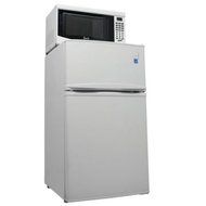 Energy Star White Refrigerator and Microwave Combo N3