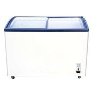 251L Curved Glass Door Display Showcase Ice Cream Merchandise Freezing Cabinet Chest Deep Freezer Supermarket...