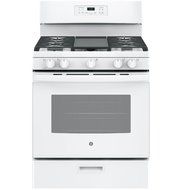 GE JGBS66DEKWW 30" Gas Freestanding Range with 5 Burners, Sealed Burner, 5.0 Cu. Ft. Primary Oven Capacity, Griddle... N5