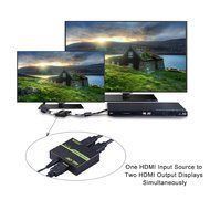 Tendak HDMI Splitter 1 in 2 out HDMI Splitter Amplifier for Dual Display Support Ultra HD 4K x 2K, 3D, Full HD... N24