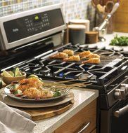 GE PGB960EEJES Profile 30" Slate Gas Sealed Burner Double Oven Range N2