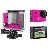 Sport Camera, TONSEE H2 Super Slim Ultra HD 4K Video Sport Camera 170 Degrees Wide Angle, Hot Pink