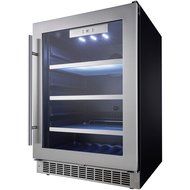 Danby DBC056D1BSSPR Silhouette Built-In Beverage Center, 5.6 Cubic Feet, Black/Stainless Steel/Glass N3
