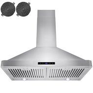 Golden Vantage 30" Wall Mount LED Display Touch Control High Quality Stainless Steel/Tempered Glass Vent Ductless... N16