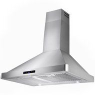 Golden Vantage 30" Wall Mount LED Display Touch Control High Quality Stainless Steel/Tempered Glass Vent Ductless... N17