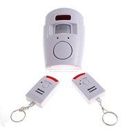 RioRand&reg; 105dB Security Alarm Siren with IR Motion Detector plus 2 Arm/ Disarm Remote Keychains - White N2