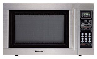 Stainless Steel Finish Digital Countertop Microwave, 6 Pre-programmed Functions, 1100 Watts, 1.3 Cubit Foot N3